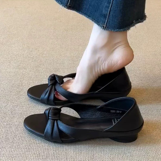 Damen Slingback-Ballerinas mit zierlichem Knotendetail und komfortabler Absatzhöhe EB
