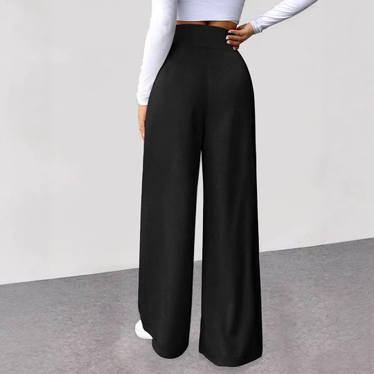 Damen Weite Loungehose aus hochwertigem Material mit elastischem Bund EB