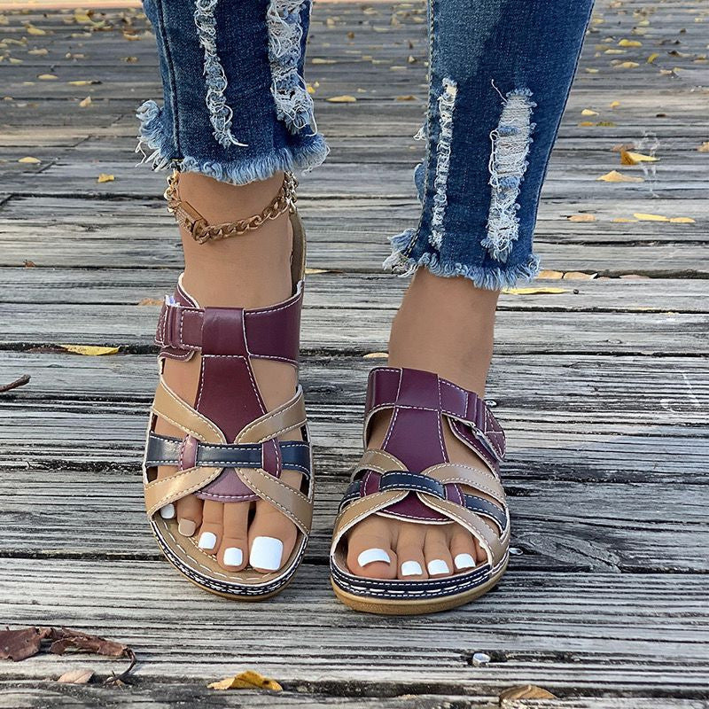 Damen Bequeme Riemensandalen mit ergonomischem Fußbett und modischem Riemendesign EB