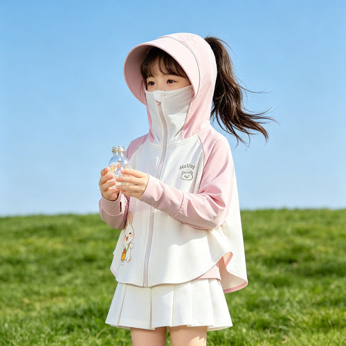 Kinder Sonnenschutzjacke mit Kapuze und atmungsaktivem Stoff EB