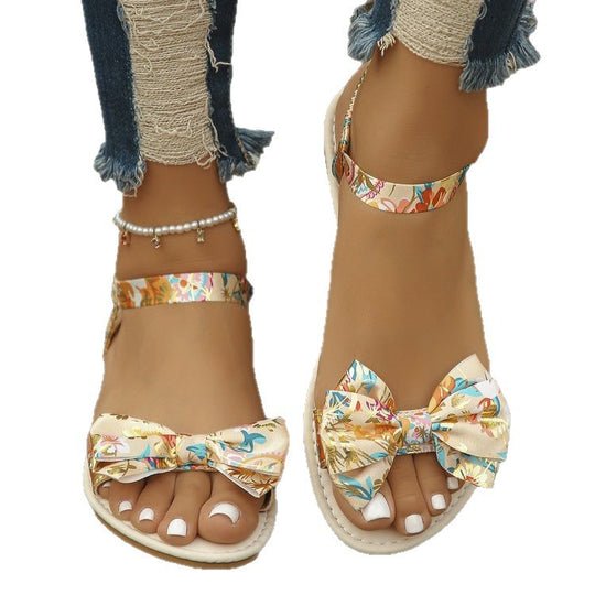 Damen Riemchen-Sandalen mit farbenfrohem Schleifen-Design EB