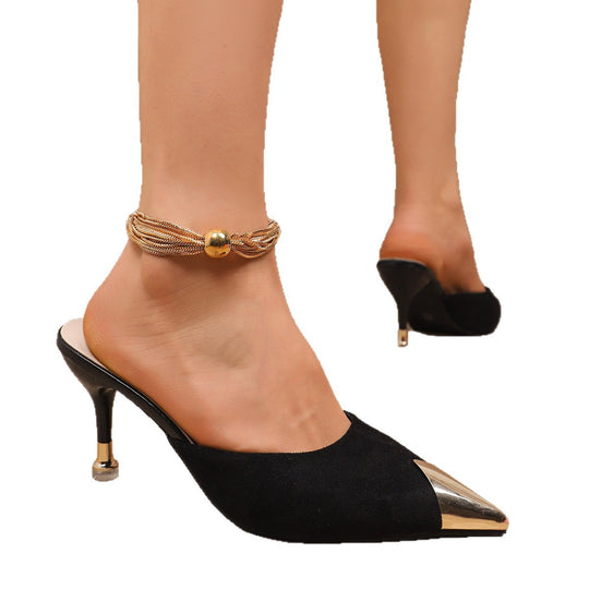 Damen Elegante Spitzenschuhe mit metallischen Akzenten EB