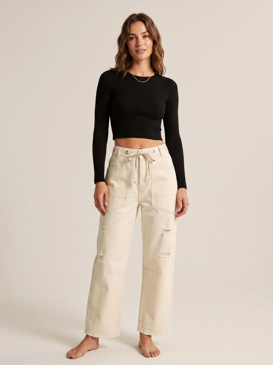 Damen nan oversized Strickpullover mit Rundhalsausschnitt und entspannter Silhouette EB
