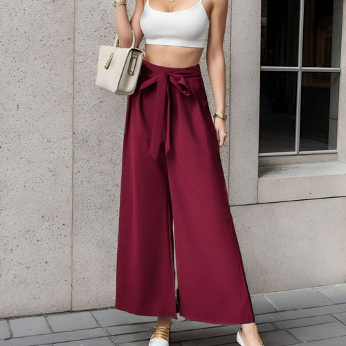 Damen Elegantes Cropped Top mit weitem Hosen-Set R&B