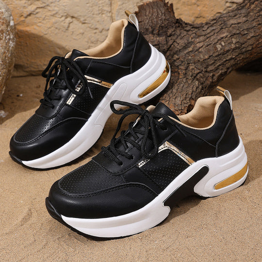 Damen Sneakers mit atmungsaktivem Mesh-Obermaterial und stilvollen Metallic-Akzenten EB
