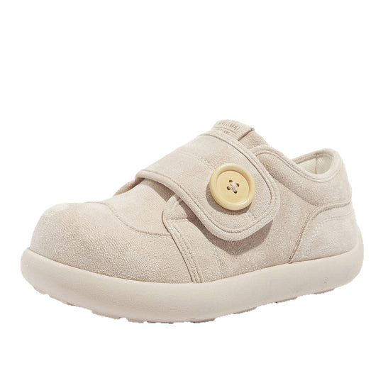 Damen Bequeme Hausschuhe mit Knopfverschluss und weichem Innenfutter EB