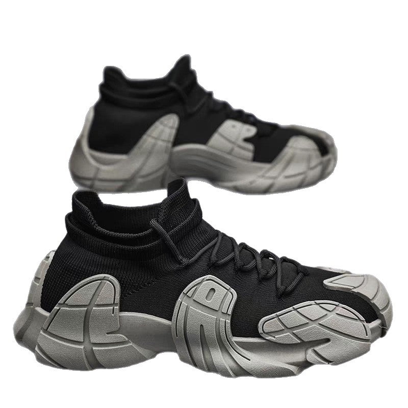 Damen Designer Sneaker mit hohem Kragen und textilförmiger Struktur EB