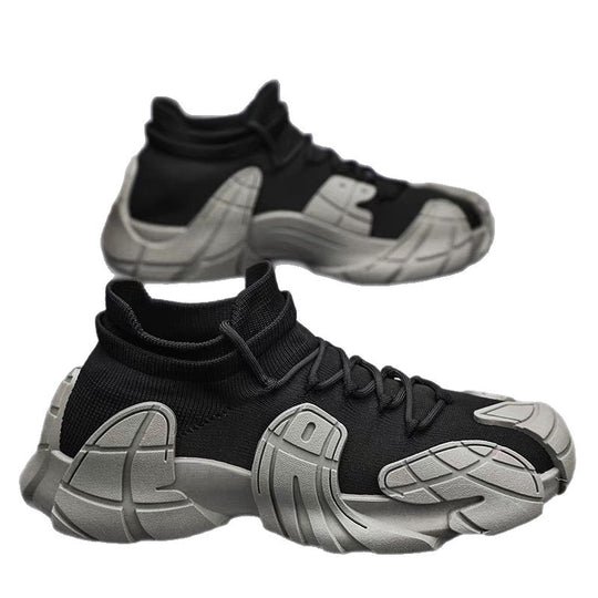 Damen Designer Sneaker mit hohem Kragen und textilförmiger Struktur EB