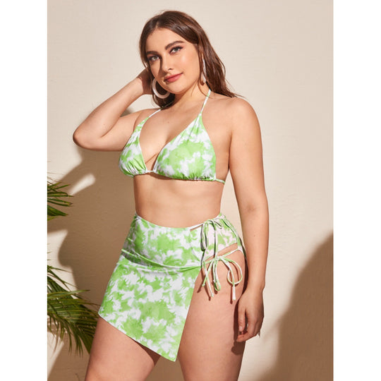 Damen Triangel-Bikini mit asymmetrischem Wickelrock EB