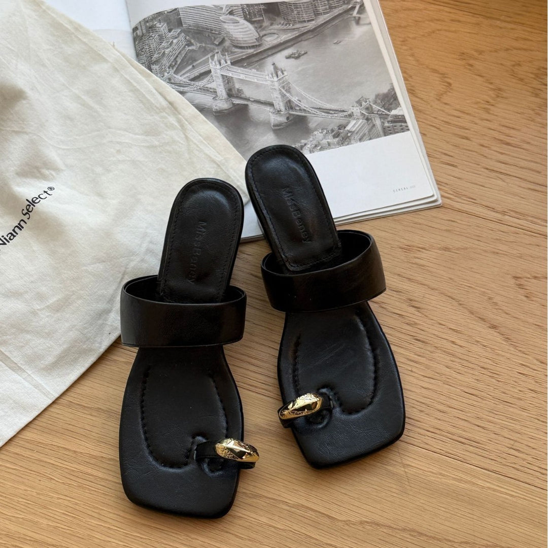 Damen Komfortable Mules mit eleganter Schnalle EB