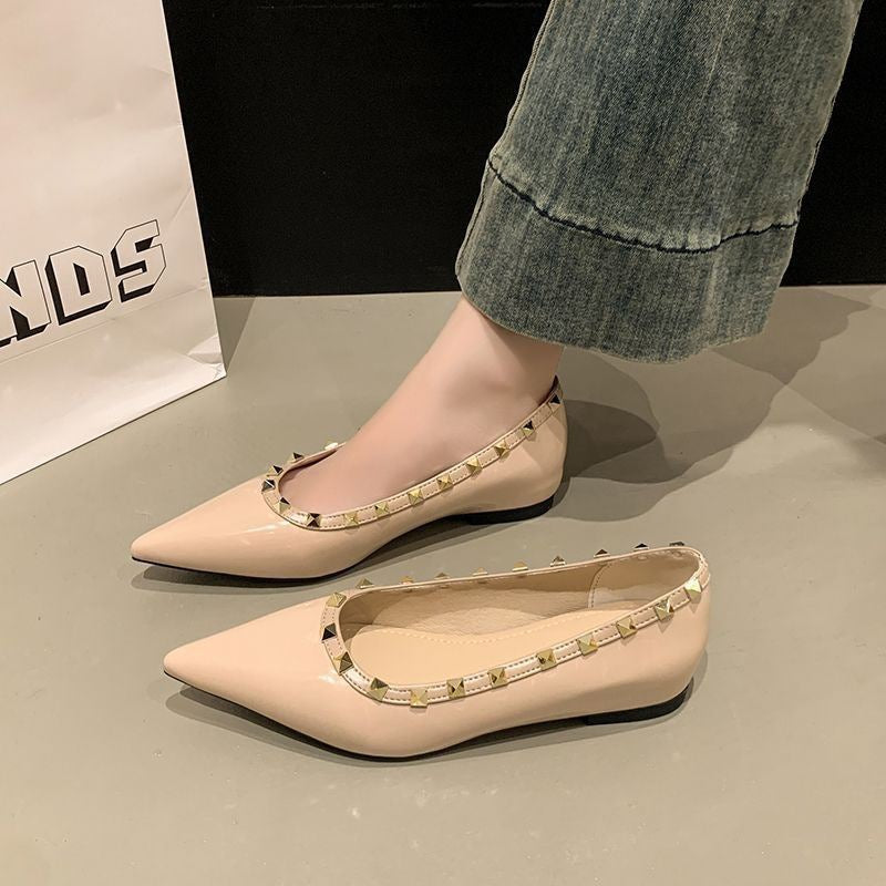 Damen elegante Ballerinas mit modischer Zierverzierung und schmaler Silhouette EB