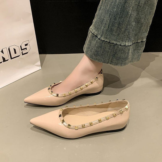 Damen elegante Ballerinas mit modischer Zierverzierung und schmaler Silhouette EB