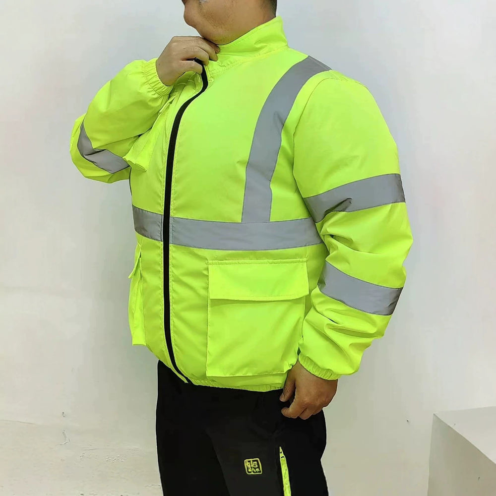 Unisex nan hoch atmungsaktive Warnschutzjacke mit integrierten Lüftern und reflektierenden Kreuzstreifen EB