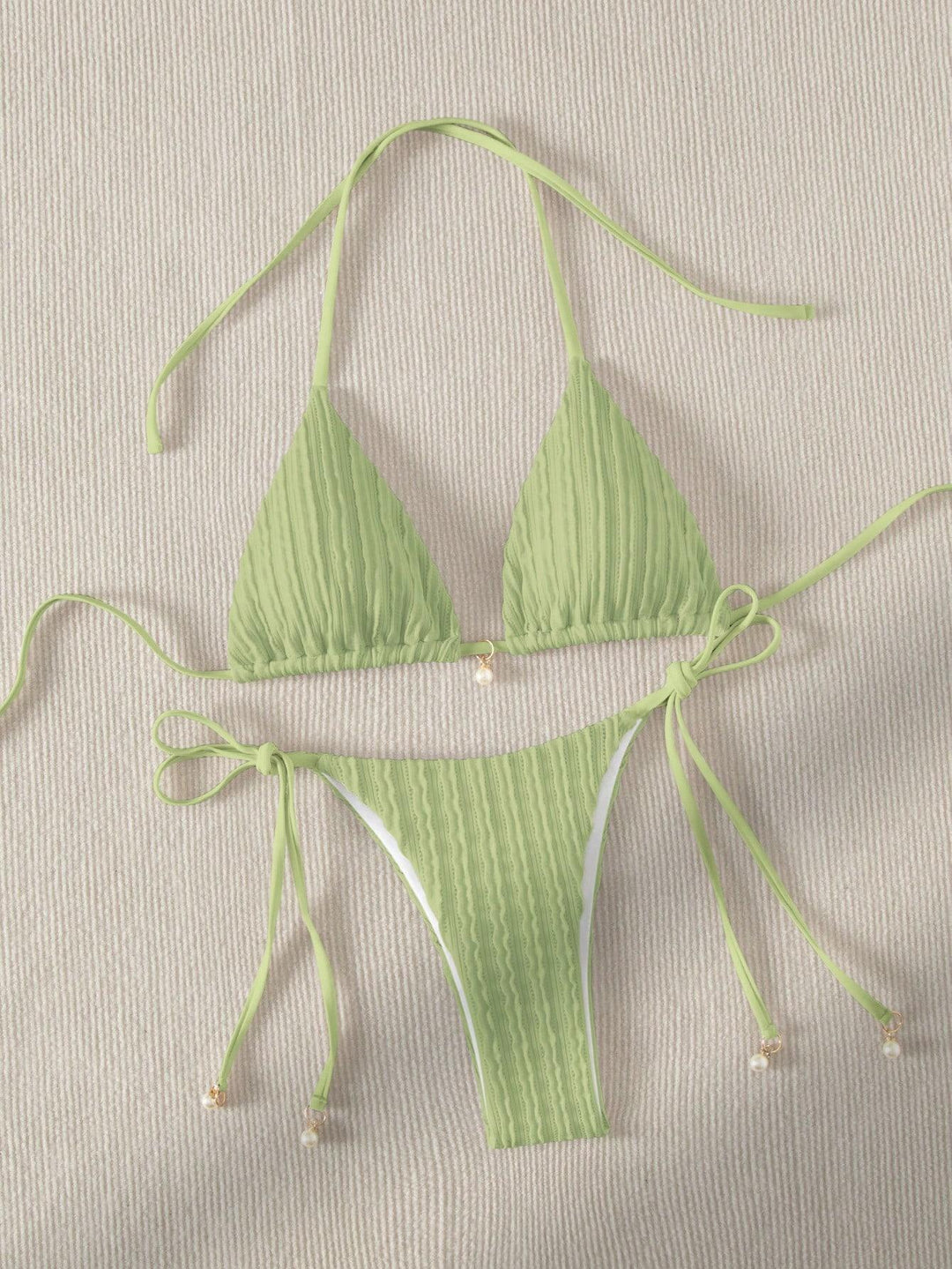 Damen Triangle-Bikini mit strukturiertem Design und verstellbaren Trägern EB