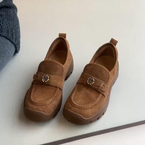Damen Komfortable Mokassins mit elegantem Blütenakzent EB