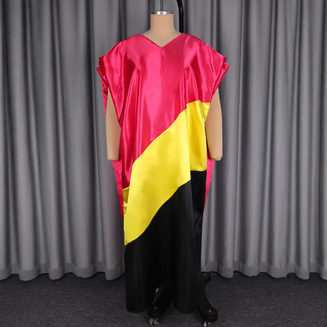 Damen asymmetrisches Kaftan-Kleid mit voluminösen Ärmeln EB