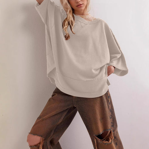 Damen oversized Sweatshirt mit fließendem Schnitt EB