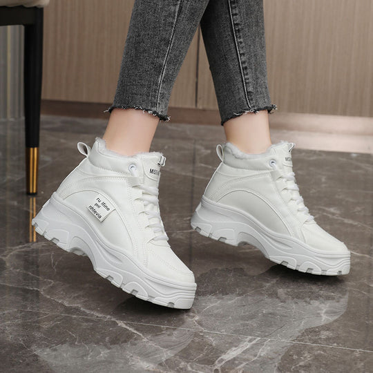 Damen Winterliche High-Top Sneakers mit kuscheligem Innenfutter und rutschfester Sohle EB