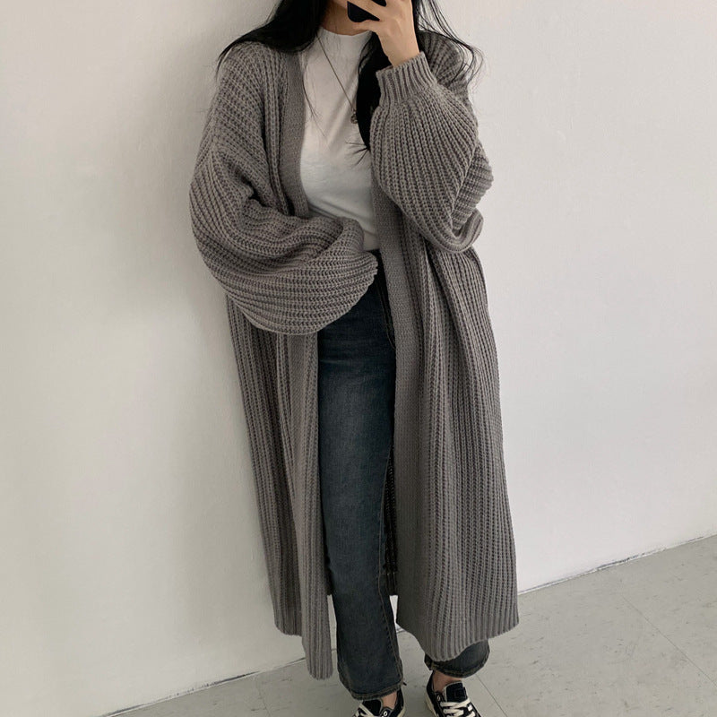 Damen Offene Strickjacke mit lässigem Schnitt und grober Maschenstruktur EB