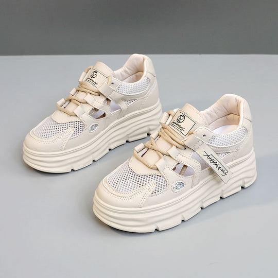 Damen atmungsaktive Plateau Sneakers mit ergonomischem Design und robustem Obermaterial EB