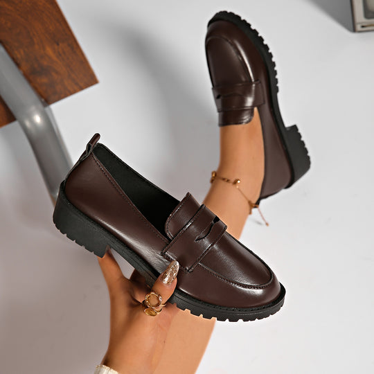 Damen Elegante und bequeme Mokassins mit modischem Riemen EB