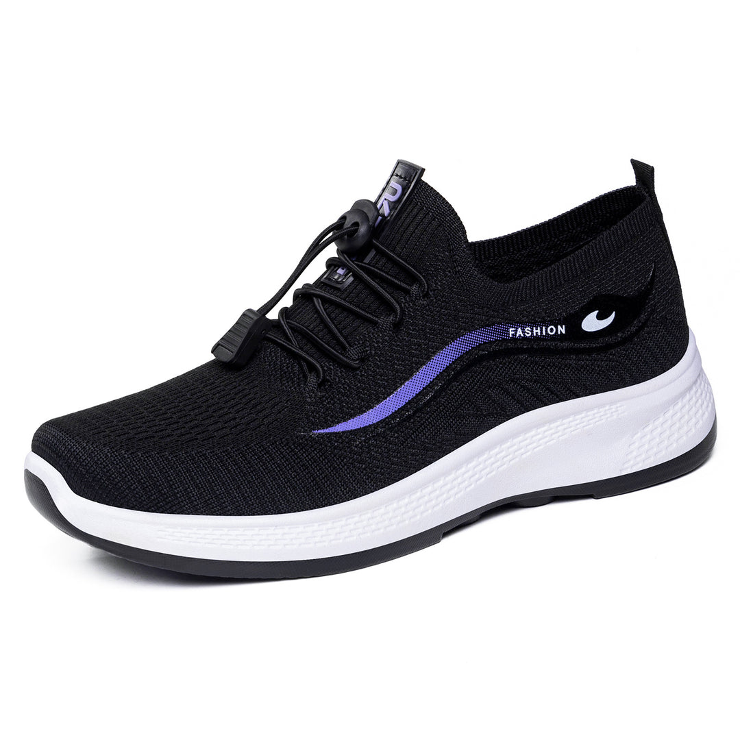 Damen Sportliche Freizeit-Sneaker mit elastischem Schnellschnürsystem und atmungsaktivem Obermaterial EB
