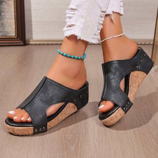 Damen Wedge-Sandalen mit eleganter Korksohle und modischem Design EB