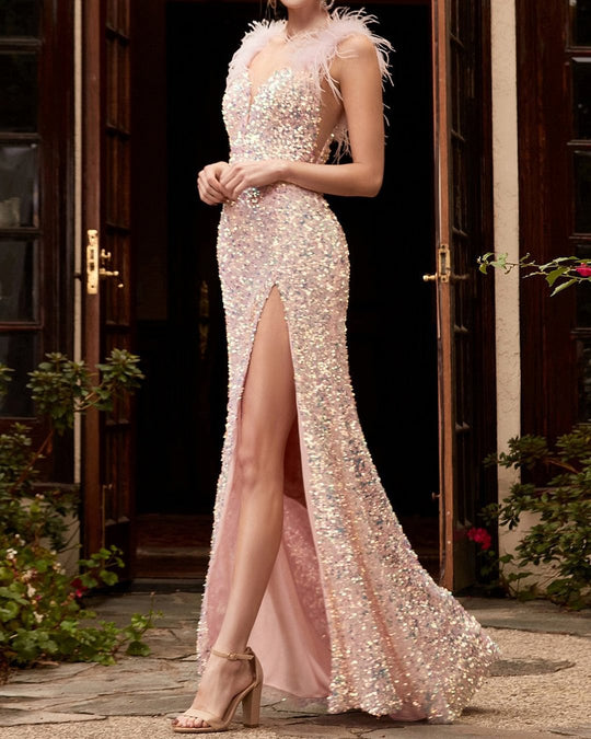 Damen Festliches Cocktailkleid mit Pailletten EB