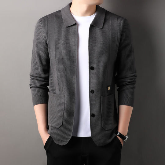Herren Strickjacke mit hohem Kragen EB