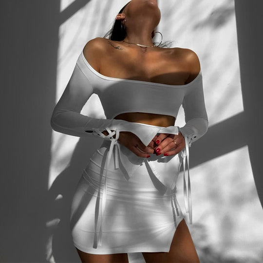 Damen Figurbetontes Kleid mit Cut-Outs und weitem Arm EB
