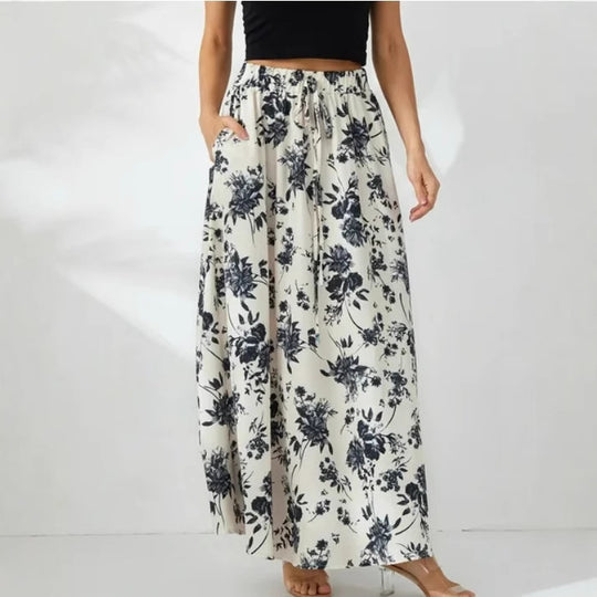 Damen Maxi-Rock im floralen Design mit elastischem Bund EB