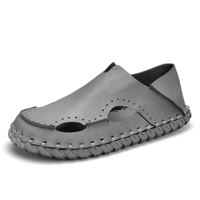 Damen Bequeme und atmungsaktive Leder-Slipper EB