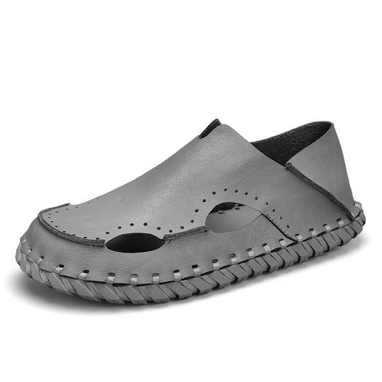 Damen Bequeme und atmungsaktive Leder-Slipper EB