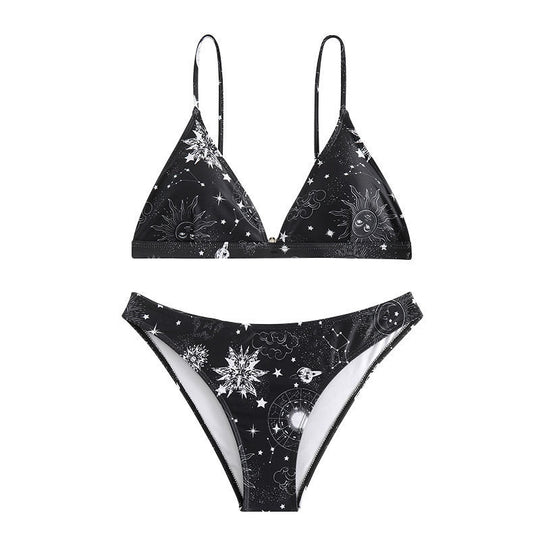 Damen Triangel-Bikini mit Astronomie-Muster EB