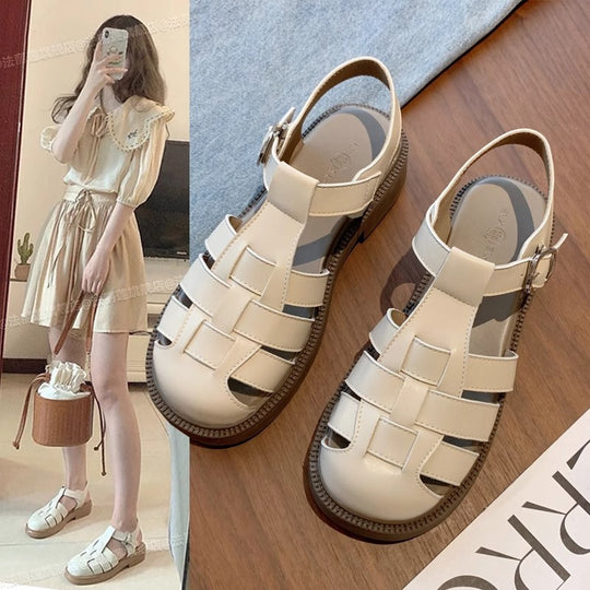 Damen Sandalen mit modernem Leisten und geschlossenen Riemen EB