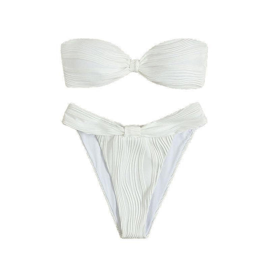 Damen Bandeau-Bikini mit dekorativem Wickeldetail EB