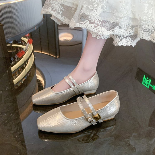 Damen elegante Ballerinas mit verstellbarem Riemen EB