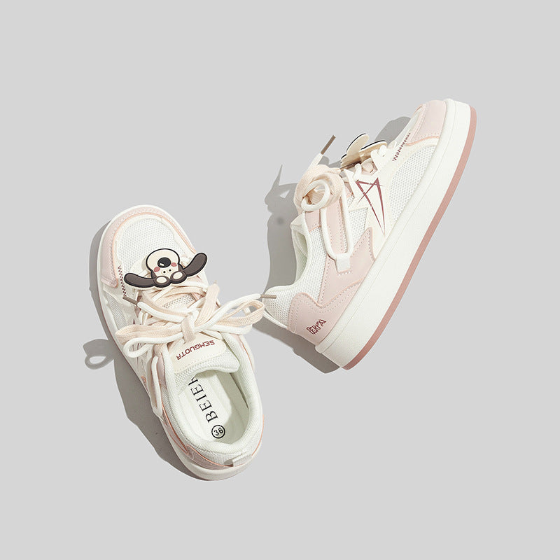 Damen Sneakers mit verspieltem Tiermotiv und innovativer Schnürung EB