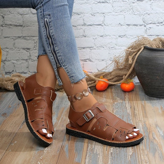 Damen Komfortable Riemchen-Sandalen mit verstellbaren Schnallen EB