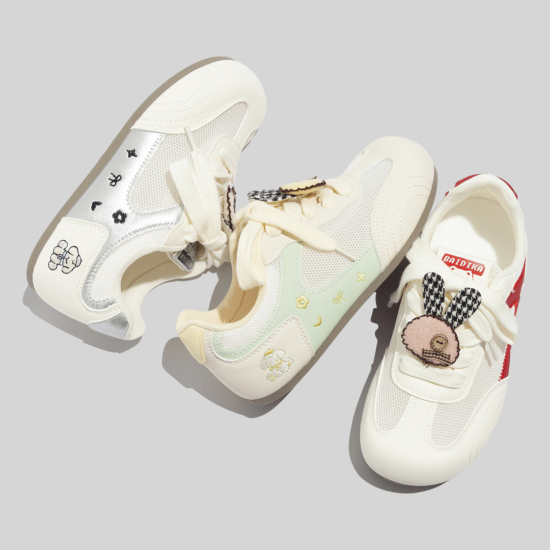 Damen Sportliche Sneakers mit verspieltem Tiermotiv und atmungsaktiver Mesh-Oberfläche EB