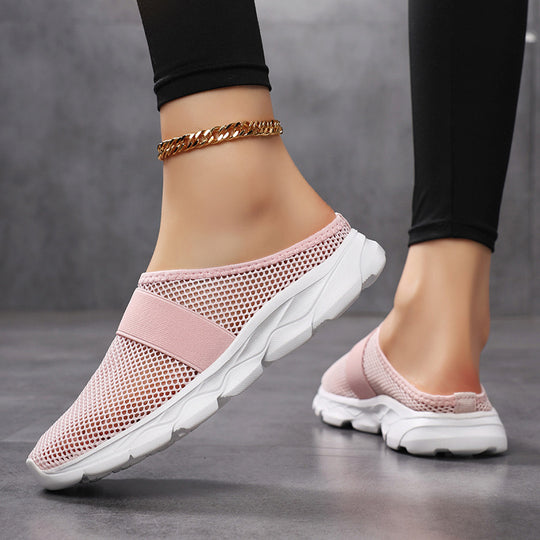 Damen Bequeme Netz-Sneaker mit elastischem Riemen und atmungsaktiver Sohle EB