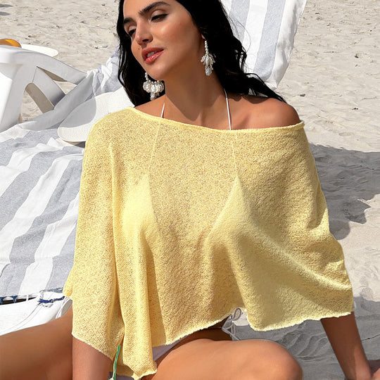 Damen lässige Strandbluse aus leichten Materialien mit weitem Schnitt EB