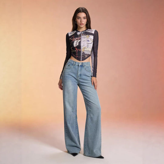Damen nan schlichtes langarm-Feinstrickshirt mit Rundhalsausschnitt, leicht taillierter Silhouette und elastischem Tragekomfort EB