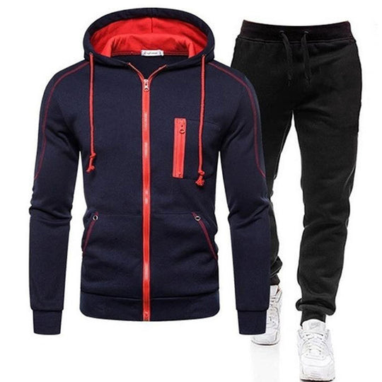 Herren sportliches Kombi-Outfit mit praktischen Reißverschlusstaschen EB