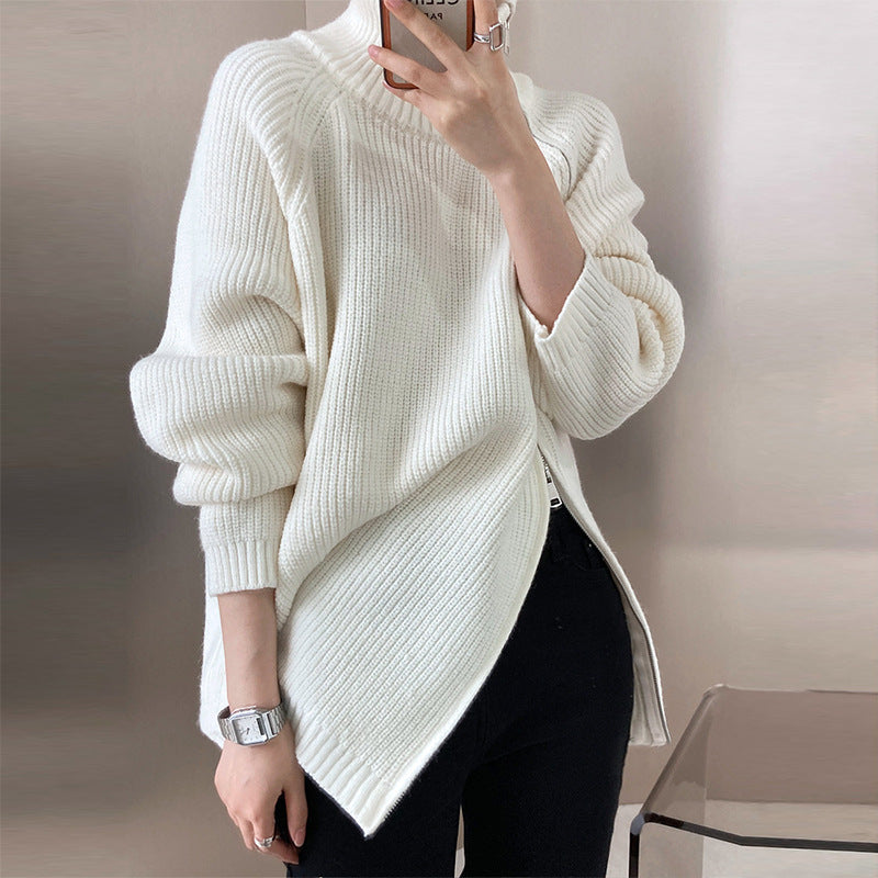Damen Flair Pullover mit asymmetrischem Schnitt und Stehkragen EB