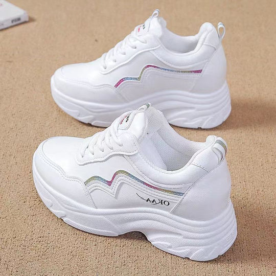 Damen Sportliche Sneakers mit hohem Komfort und modischem Plateau-Heel EB
