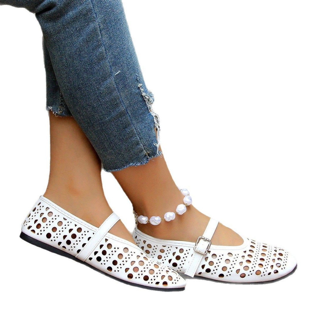 Damen komfortable Halbschuhe mit atmungsaktivem Design und verstellbarem Riemchen EB