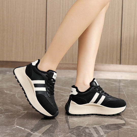 Damen gemütliche und stylische Sneakers mit kuscheligem Innenfutter EB
