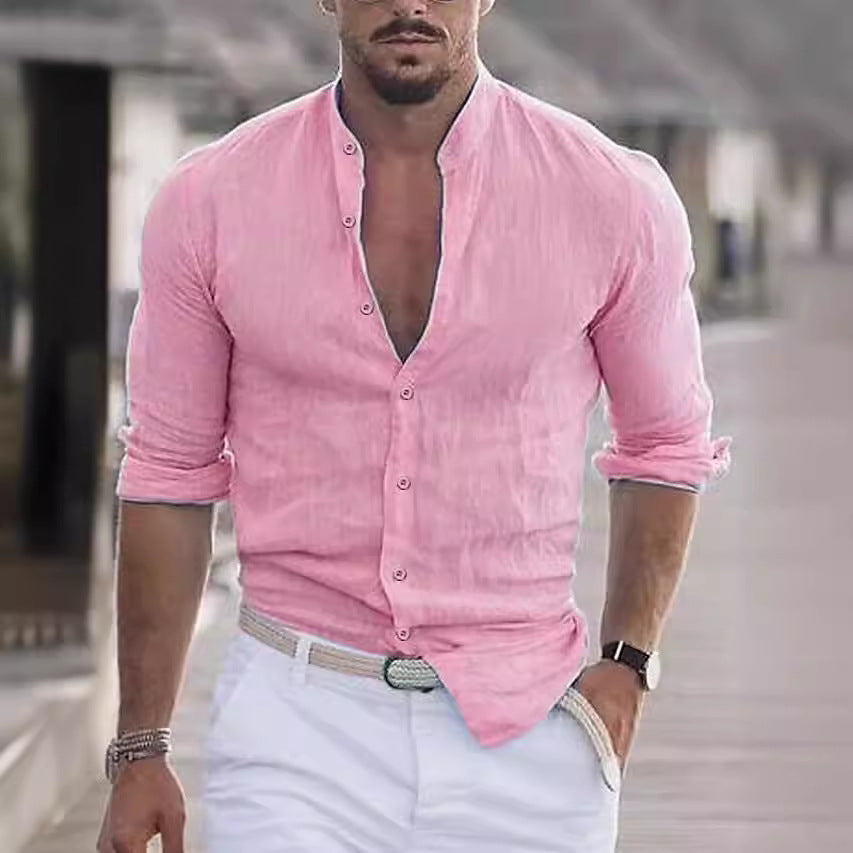Herren modisches Langarmhemd mit leichtem Stoff EB