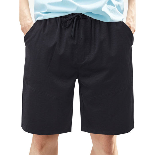 Herren nan knielange Leinenmix-Shorts mit elastischem Kordelzugbund und seitlichen Schubtaschen EB